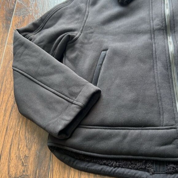 EUC ATHLETA Jacket Womens Small Westbound Sherpa Lined Black super soft and warm - Picture 5 of 11